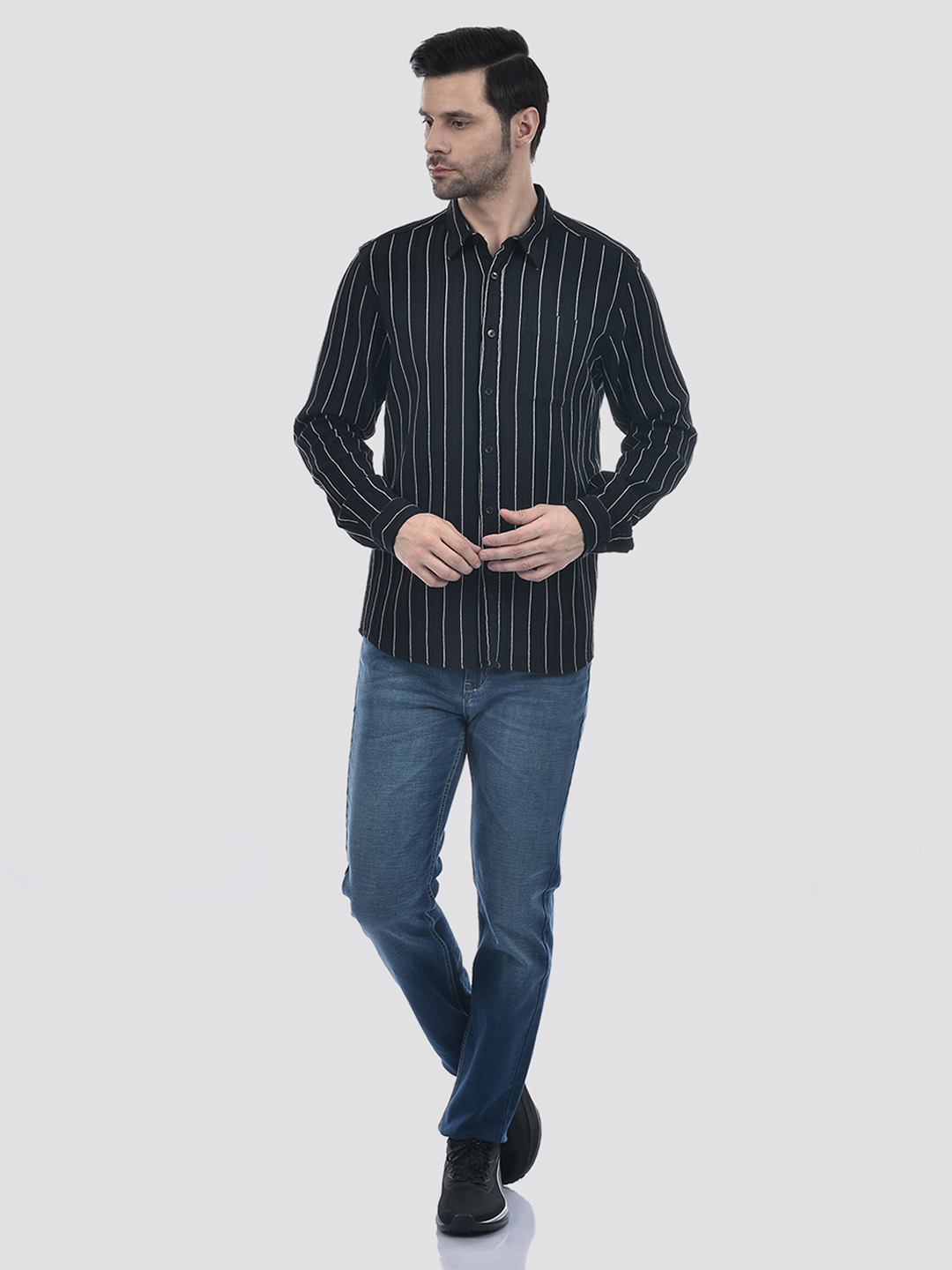 Numero Uno Men Mid Blue Mid Blue Slim Fit Mid Rise Sustainable Jeans